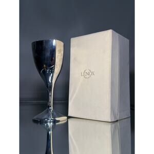 Vintage Lenox Chrome Heart Metallic Goblets Pair